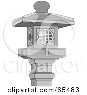 Royalty Free RF Clipart Illustration Of A Stone Lantern Furnishing