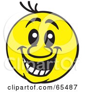 Royalty Free RF Clipart Illustration Of A Big Friendly Yellow Smiley Face
