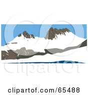 Royalty Free RF Clipart Illustration Of Cradle Mountain With Snow Tasmania