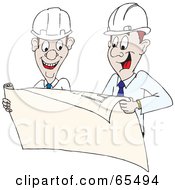 Poster, Art Print Of Two Builders Reviewing Plans