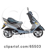 Poster, Art Print Of Profiled Gray Moped