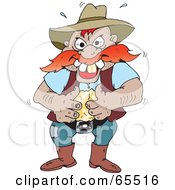 Royalty Free RF Clipart Illustration Of A Greedy Man Carrying Money