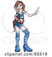 Royalty Free RF Clipart Illustration Of A Brunette Dancing Teen In Blue