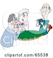 Royalty Free RF Clipart Illustration Of A Group Of Elderly Playing Cards