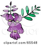 Royalty Free RF Clipart Illustration Of Purple Desert Flowers by Dennis Holmes Designs