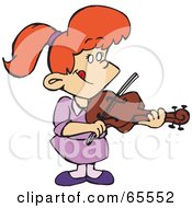 Poster, Art Print Of Red Haired Girl Playing A Violin
