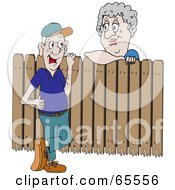 Poster, Art Print Of Man And Woman Talking Over A Fence