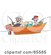 Poster, Art Print Of Fat And Skinny Men Fishing In A Boat