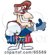 Royalty Free RF Clipart Illustration Of A Super Hero Dude Giving The Thumbs Up Version 1