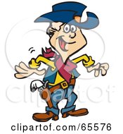 Royalty Free RF Clipart Illustration Of A Cowboy Man At The Ready by Dennis Holmes Designs