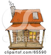 Poster, Art Print Of Rickety Cabin With Smoke Rising From The Chimney