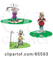 Poster, Art Print Of Digital Collage Of Men Trying To Golf