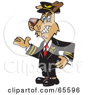 Royalty Free RF Clipart Illustration Of A Pilot Dog In Uniform