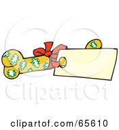 Royalty Free RF Clipart Illustration Of A Blank Tag On A Christmas Dog Bone