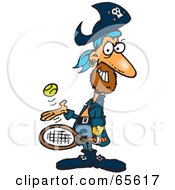 Poster, Art Print Of Pirate Guy Playing Tennis - Version 1