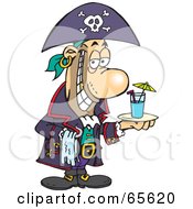 Poster, Art Print Of Pirate Guy Serving A Cocktail