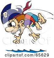Royalty Free RF Clipart Illustration Of A Pirate Kid Diving