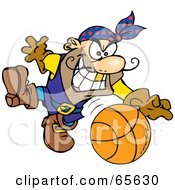 Poster, Art Print Of Pirate Guy Playing Basketball