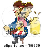 Poster, Art Print Of Pirate Dog Holding A Beer Jug