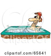 Poster, Art Print Of Pirate Guy Soaking In A Hot Tub