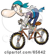 Poster, Art Print Of Pirate Guy Riding A Bike - Version 1