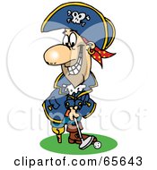 Poster, Art Print Of Pirate Guy Golfing - Version 3