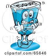 Royalty Free RF Clipart Illustration Of A Cold Frozen Yogurt Character Shivering by Dennis Holmes Designs