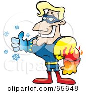 Royalty Free RF Clipart Illustration Of A Super Hero Dude Giving The Thumbs Up Version 2