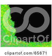 Royalty Free RF Clipart Illustration Of A Background Of A Grungy Green Grass Border On Black