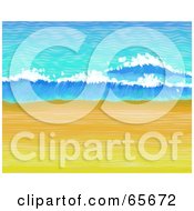 Royalty Free RF Clipart Illustration Of A Background Of Small Waves Washing Onto Shore