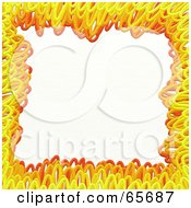 Poster, Art Print Of Background Of A Red Yellow And Orange Impasto Frame Around White