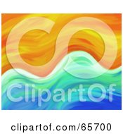 Royalty Free RF Clipart Illustration Of An Abstract Beach Background Of Sand And Water Version 3