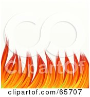 Poster, Art Print Of Background Of Red Flames Over White