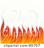Royalty Free RF Clipart Illustration Of A Background Of Red Flames Over White