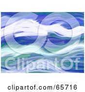 Royalty Free RF Clipart Illustration Of A Background Of Abstract Blue Waves Version 3