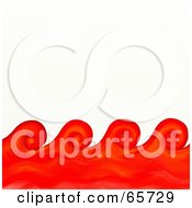 Poster, Art Print Of Background Of Red Swirly Waves Over White