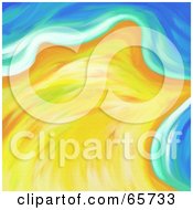 Royalty Free RF Clipart Illustration Of An Abstract Beach Background Of Sand And Water Version 4