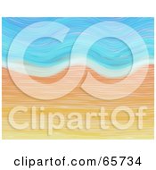 Royalty Free RF Clipart Illustration Of A Background Of Gentle Blue Waves Washing Onto Sand