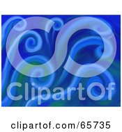 Poster, Art Print Of Background Of Spiraling Blue Waves