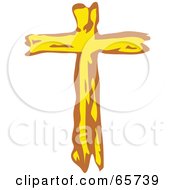 Royalty Free RF Clipart Illustration Of A Stylized Yellow Christian Cross