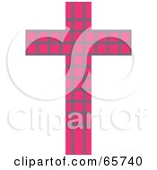 Poster, Art Print Of Pink Patterned Cross With Lines