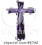 Royalty Free RF Clipart Illustration Of A Stylized Purple Christian Cross