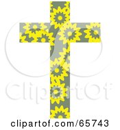 Poster, Art Print Of Yellow Flower Patterned Cross
