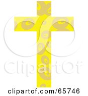 Poster, Art Print Of Yellow Patterned Cross With Circles