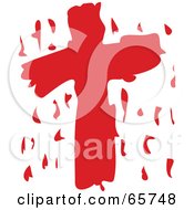 Poster, Art Print Of Stylized Red Christian Cross