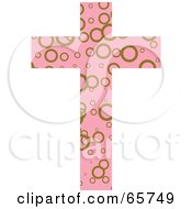 Poster, Art Print Of Pink Patterned Cross With Circles