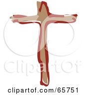 Royalty Free RF Clipart Illustration Of A Stylized Tan Christian Cross