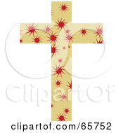 Poster, Art Print Of Tan Patterned Cross With Spirals