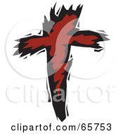 Poster, Art Print Of Stylized Red And Black Christian Cross