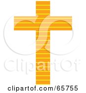 Poster, Art Print Of Orange Patterned Cross With Stripes